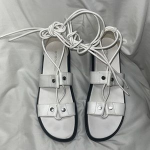 White Lace Up Sandals BCBGeneration